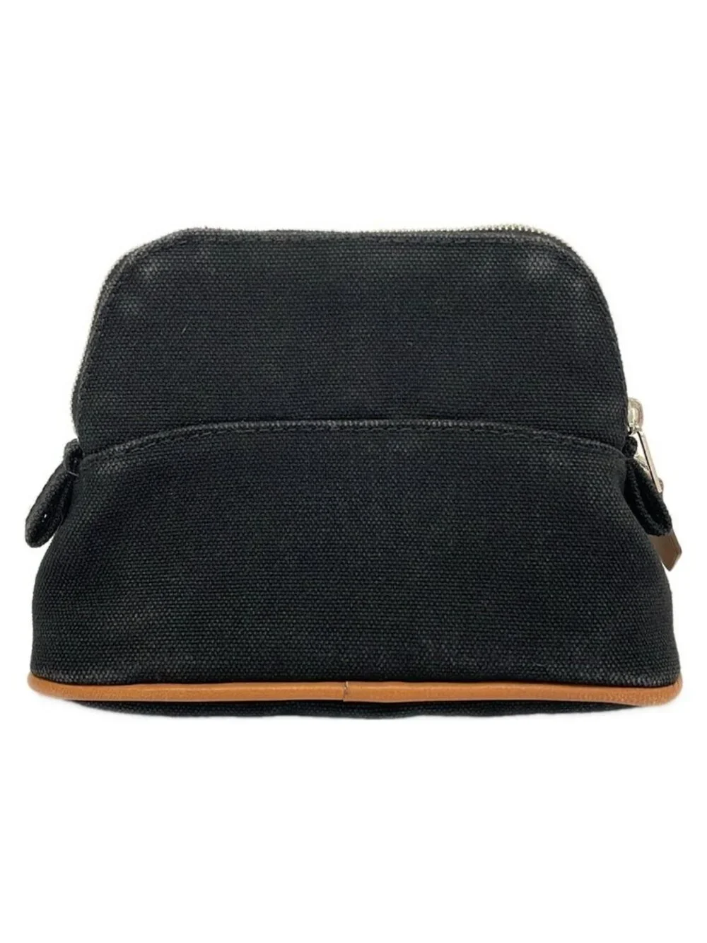 Hermes Pouch Black Brown Leather